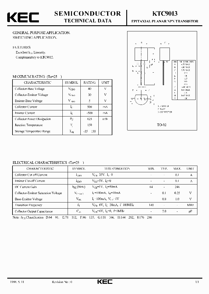 KTC9013_7937127.PDF Datasheet