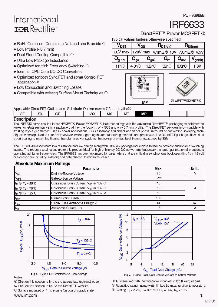 IRF6633_7941549.PDF Datasheet