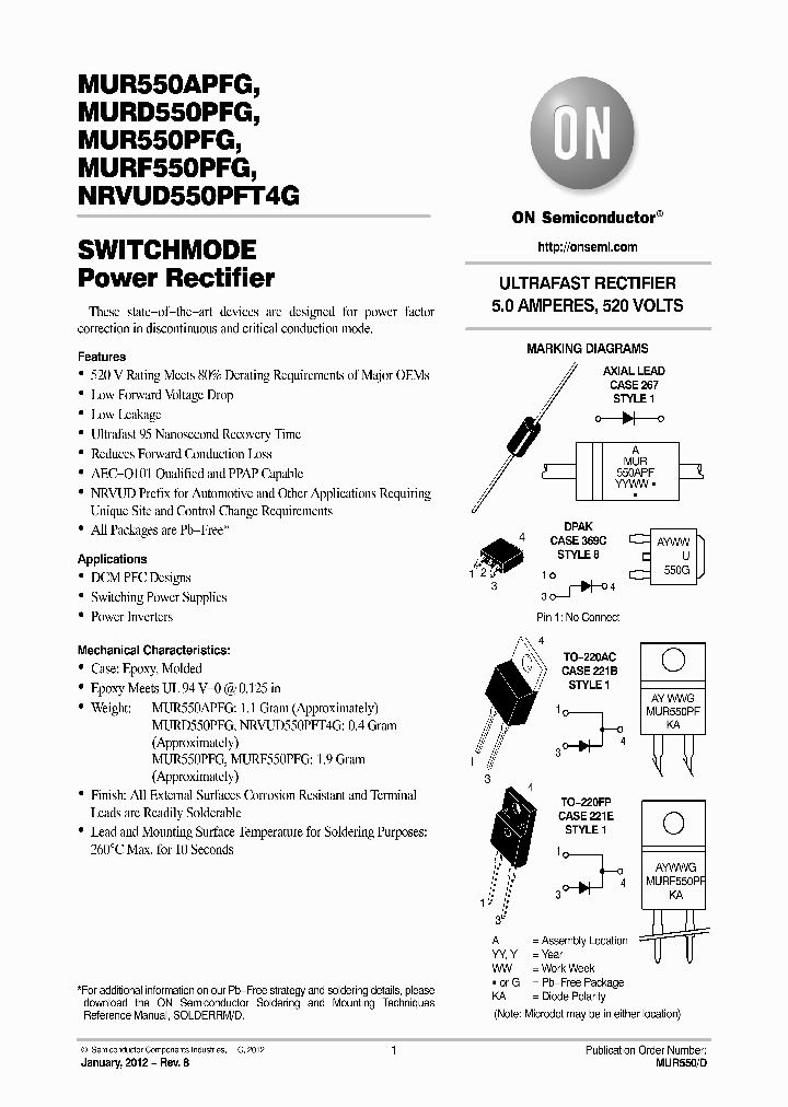 MURD550PFG_7790753.PDF Datasheet