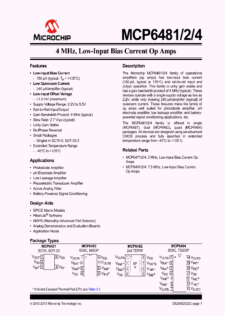 MCP6481_7955041.PDF Datasheet