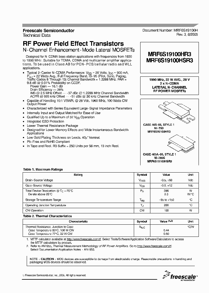 MRF6S19100HSR3_7956468.PDF Datasheet