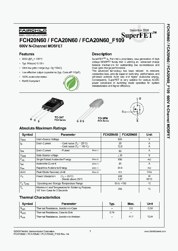 FCA20N60F109_7958571.PDF Datasheet