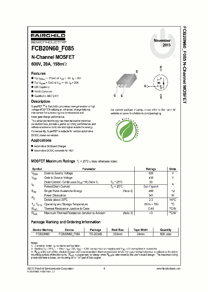 FCB20N60F085_7958574.PDF Datasheet