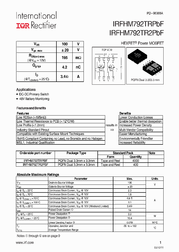 IRFHM792TR2PBF_7959762.PDF Datasheet