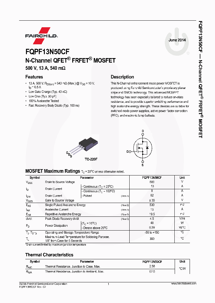 13N50CF_7791752.PDF Datasheet