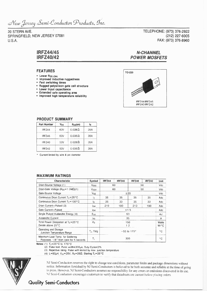 IRFZ40_7978488.PDF Datasheet