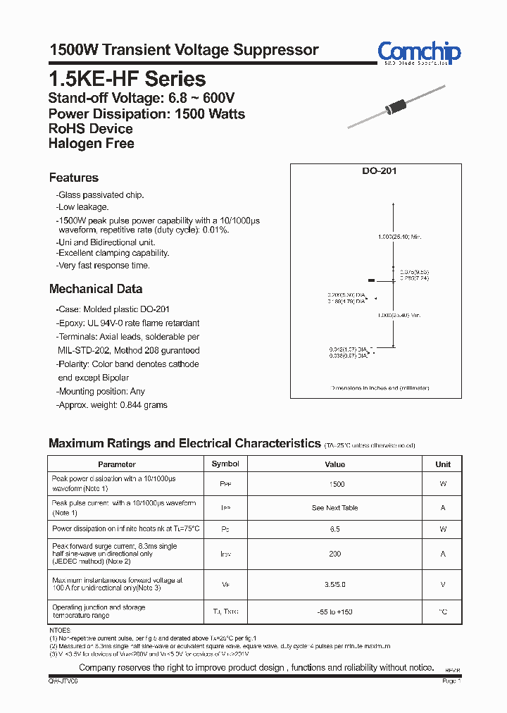 15KE36A-HF_7981442.PDF Datasheet