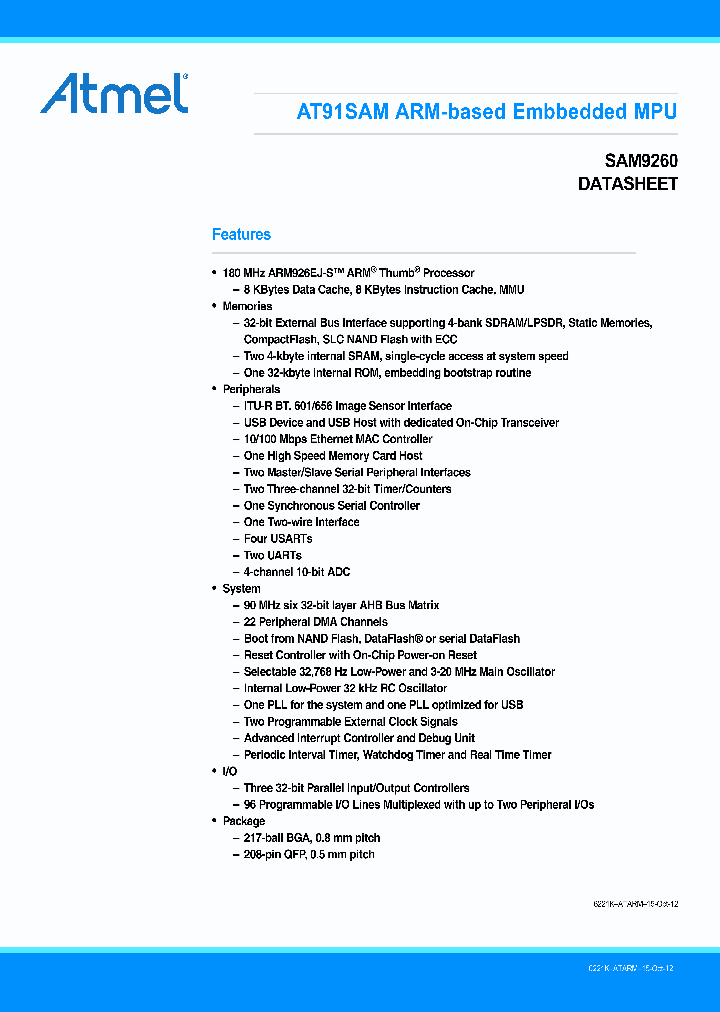 SAM9260-14_8000781.PDF Datasheet