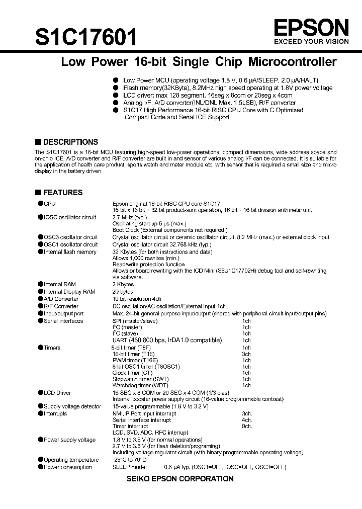 S1C17601_8000948.PDF Datasheet