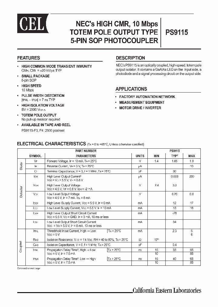 PS9115_8007612.PDF Datasheet