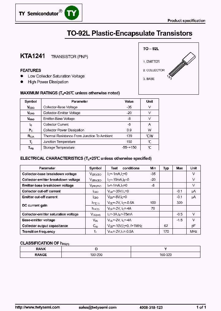 KTA1241_8007821.PDF Datasheet