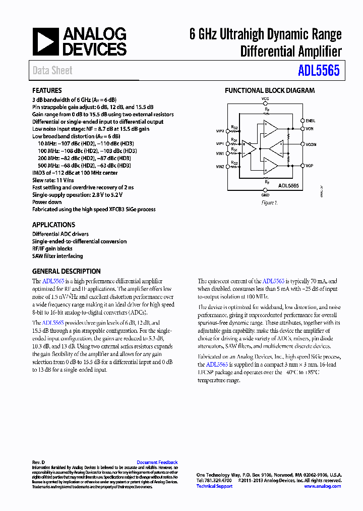 ADL5565-13_8010108.PDF Datasheet