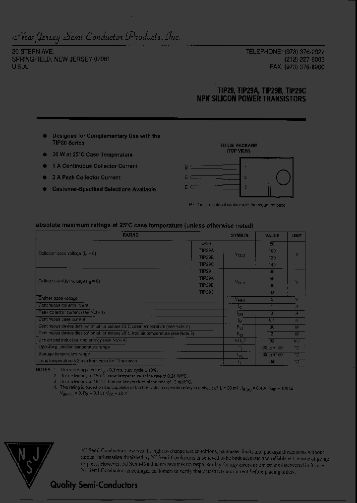 TIP29_8010911.PDF Datasheet