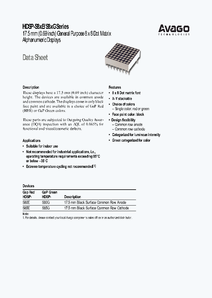 HDSP-S80G_8013309.PDF Datasheet