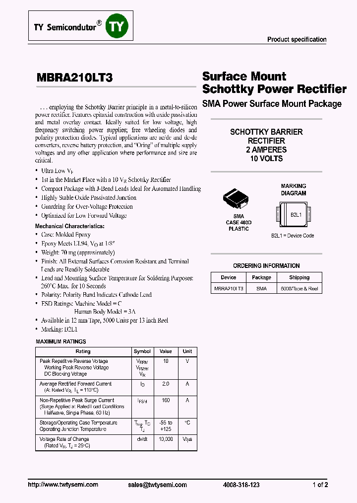 MBRA210LT3_8015397.PDF Datasheet
