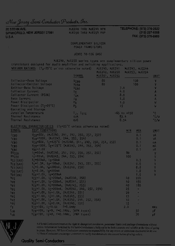 MJE254_8025698.PDF Datasheet