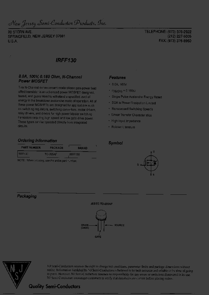 IRFF130_8028595.PDF Datasheet