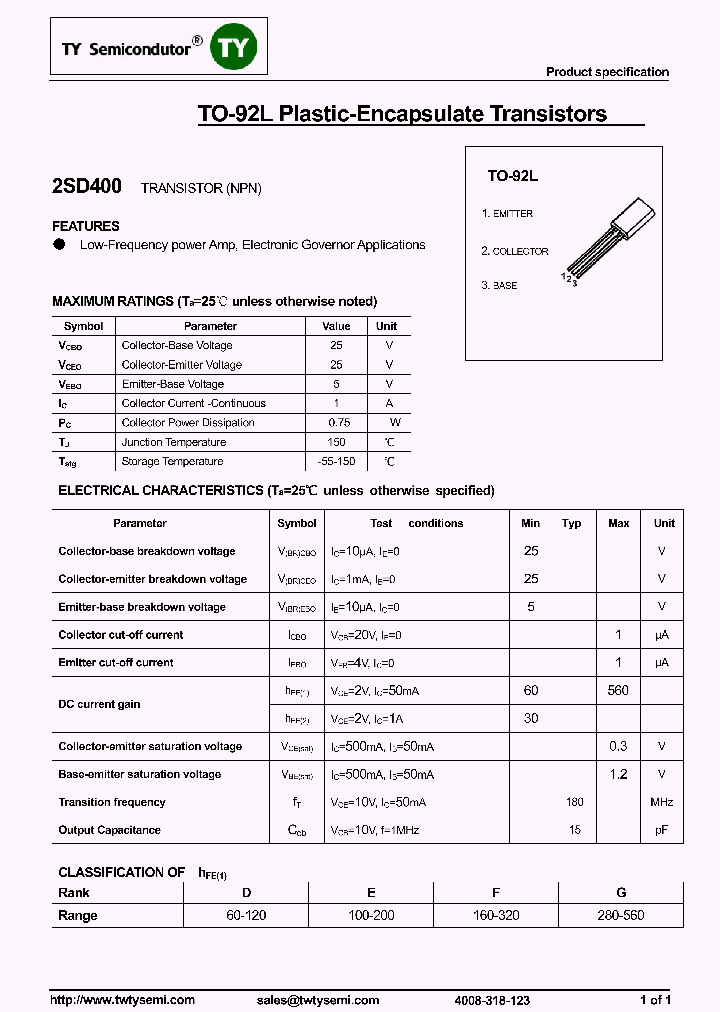 2SD400_8032500.PDF Datasheet