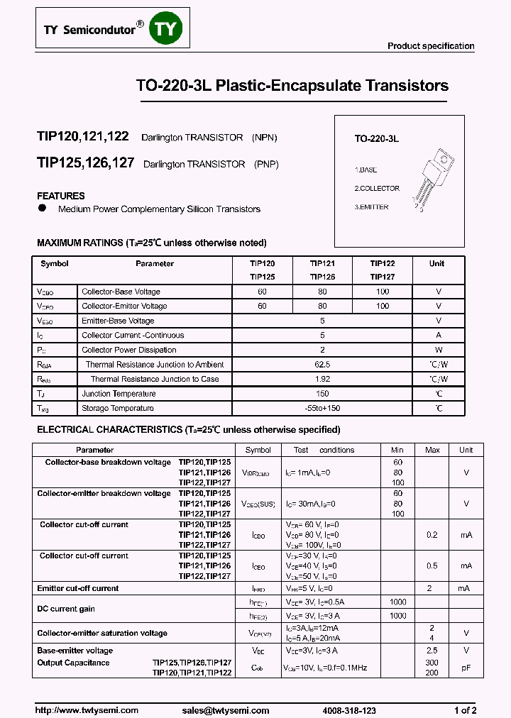 TIP122_8032818.PDF Datasheet