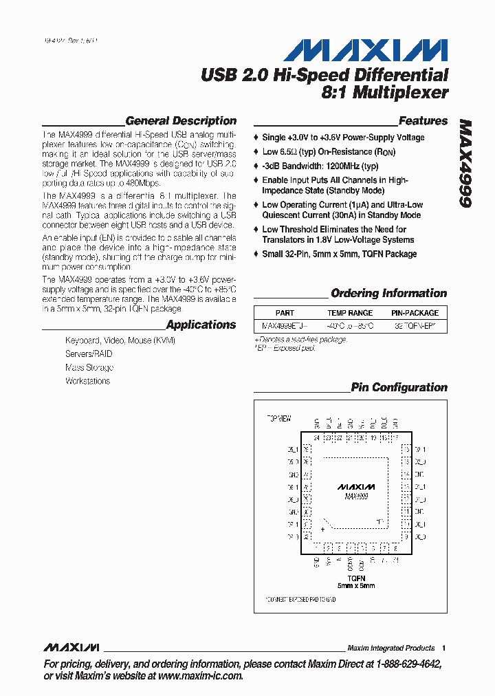 MAX4999ETJ_8039016.PDF Datasheet