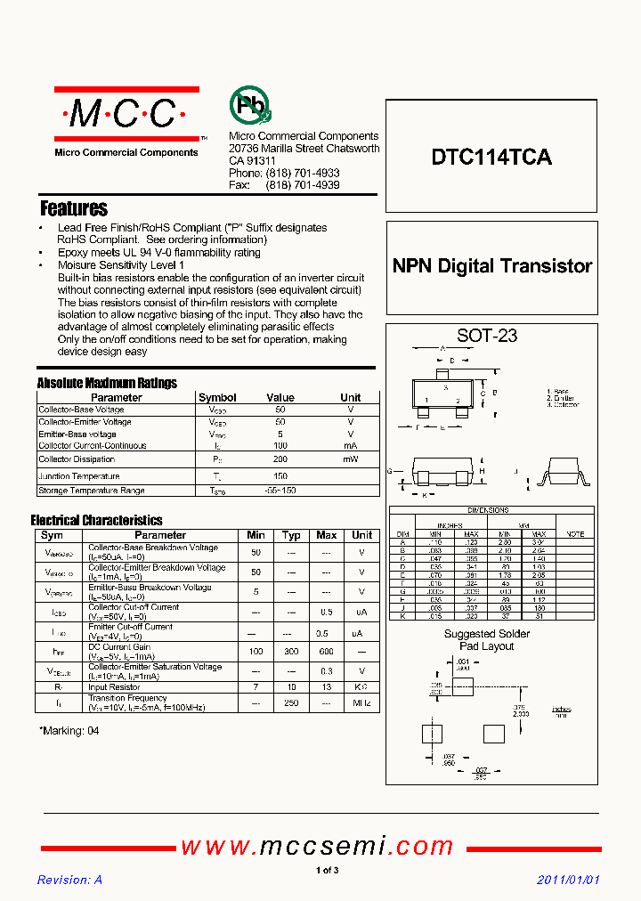 DTC114TCA-11_8040449.PDF Datasheet