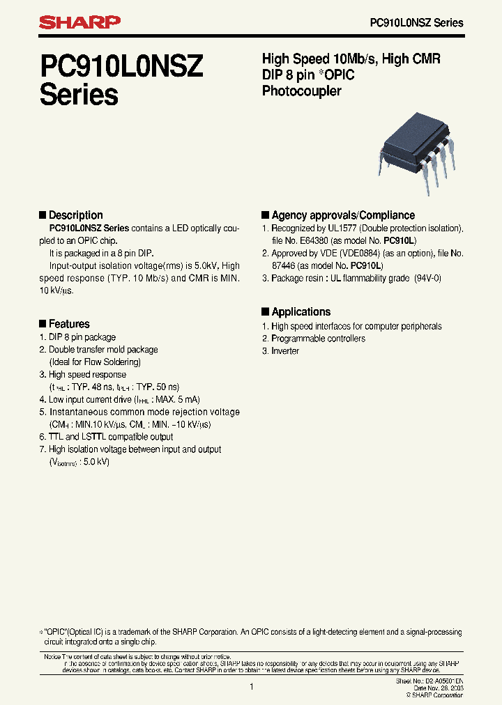 PC910L0NSZ_8042621.PDF Datasheet