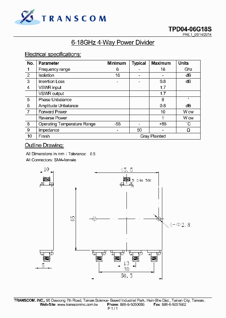TPD04-06G18S_8048105.PDF Datasheet