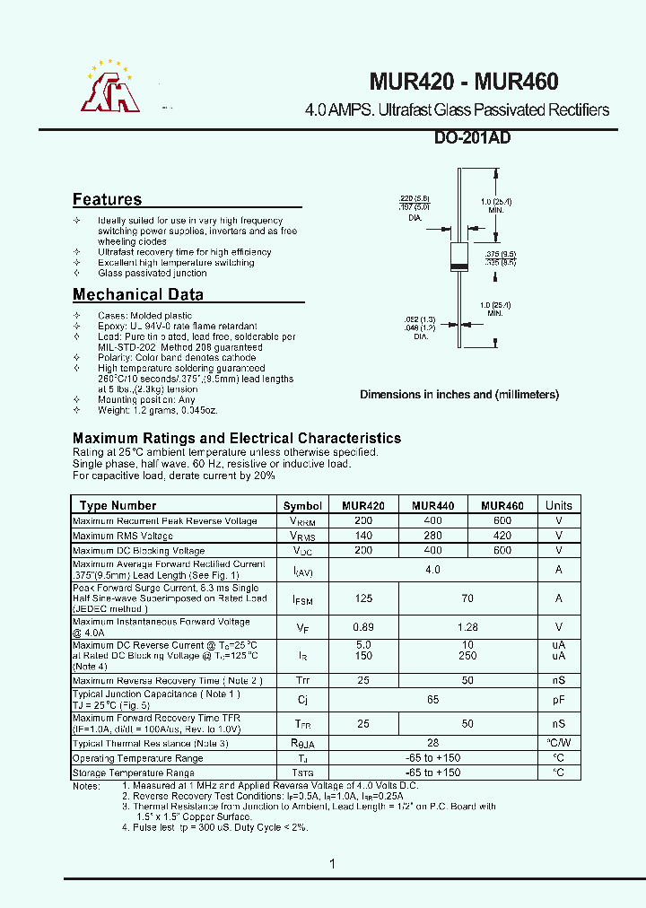 MUR420_8050066.PDF Datasheet