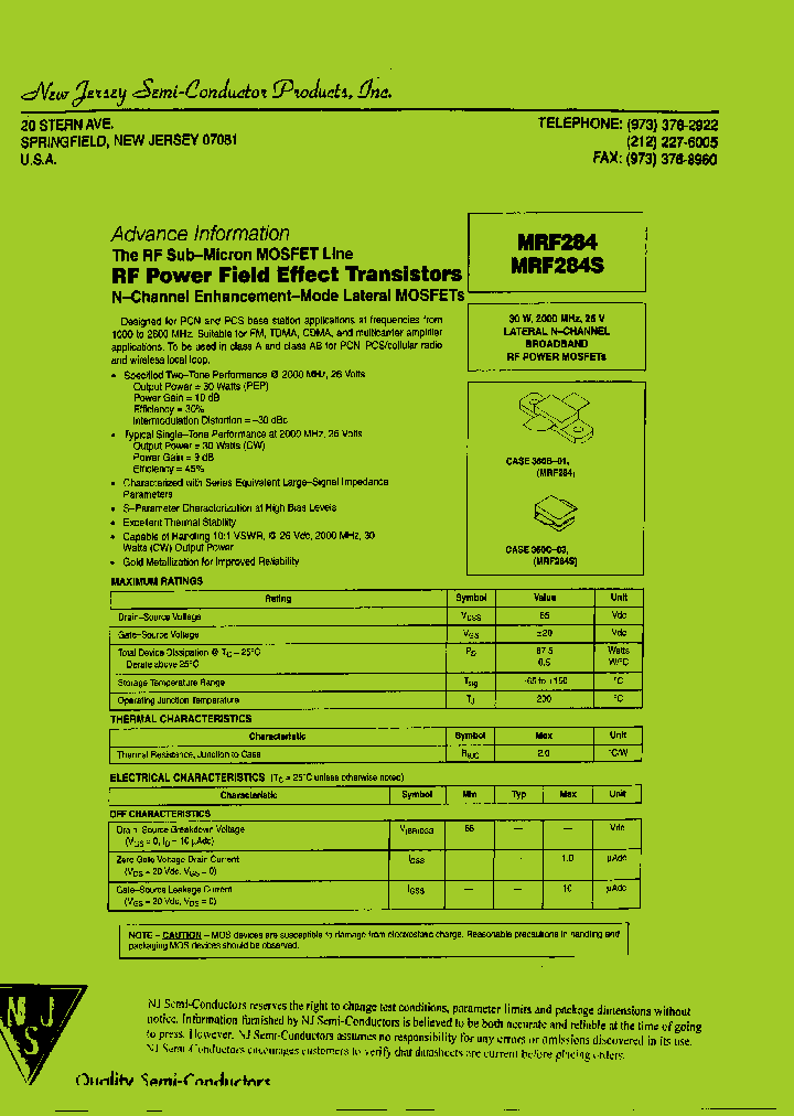 MRF284S_8050855.PDF Datasheet