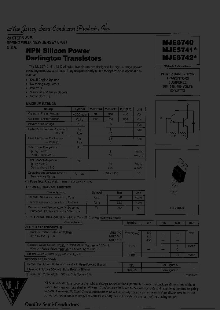 MJE5741_8052780.PDF Datasheet