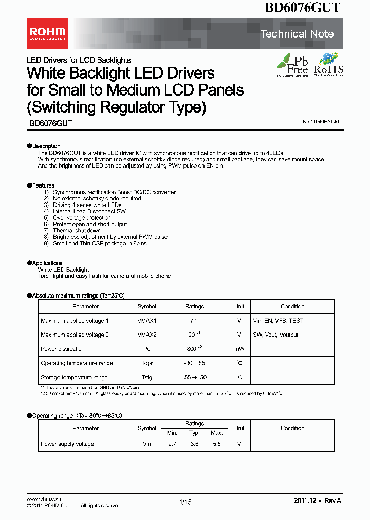 BD6076GUT_8054933.PDF Datasheet