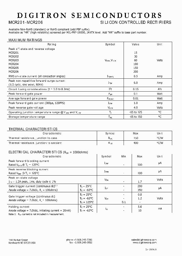 MCR205_8056990.PDF Datasheet