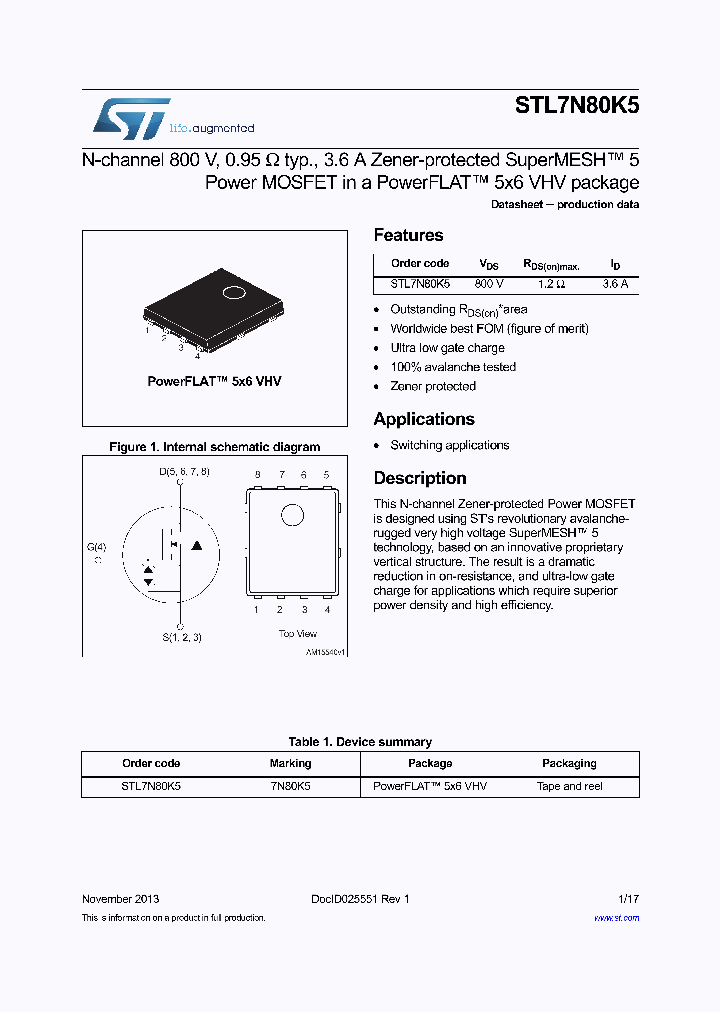 STL7N80K5_8062058.PDF Datasheet