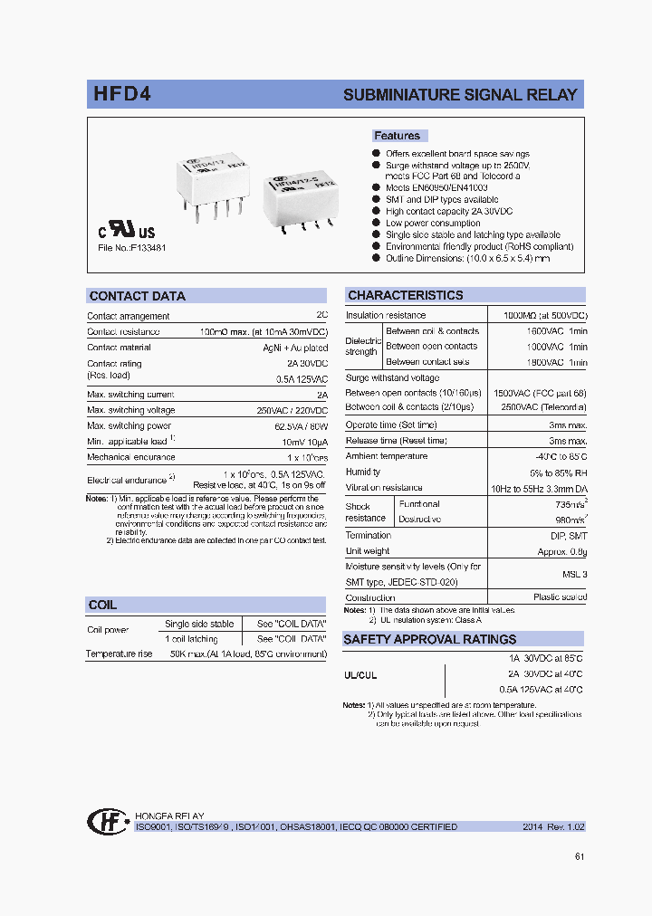 HFD424-LSR_8067005.PDF Datasheet