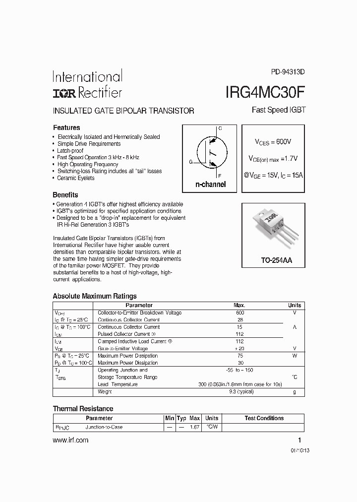 IRG4MC30F_8075101.PDF Datasheet