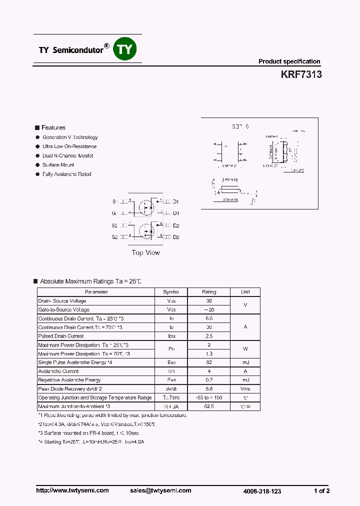 KRF7313_8077338.PDF Datasheet