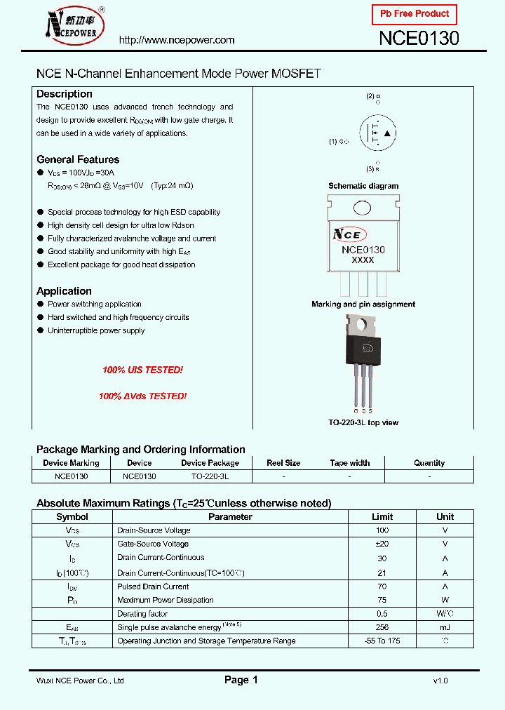 NCE0130_8081296.PDF Datasheet