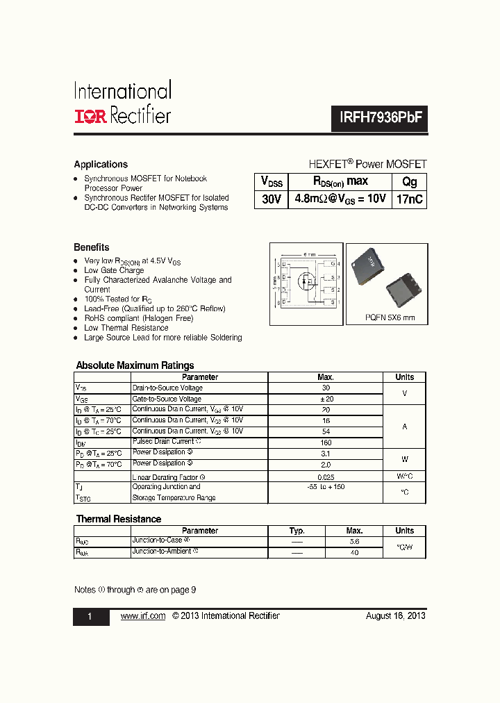 IRFH7936PBF_8082723.PDF Datasheet