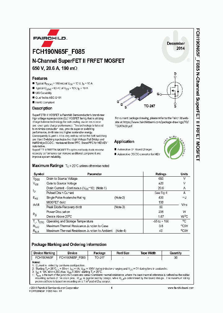 FCH190N65F-F085_8086429.PDF Datasheet