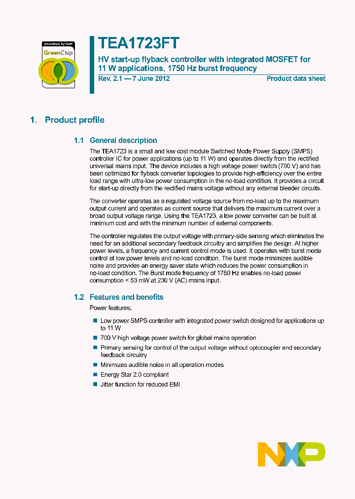 TEA1723FT_8087432.PDF Datasheet