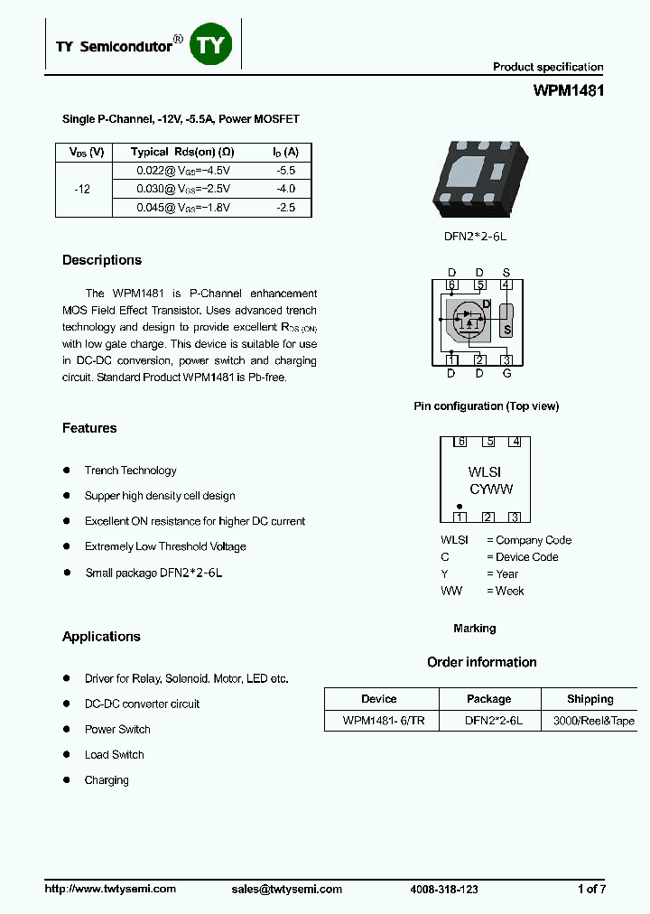 WPM1481_8087830.PDF Datasheet