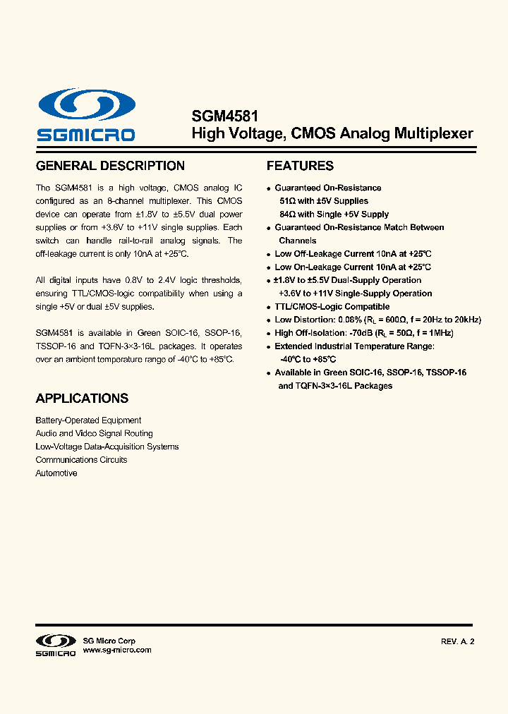 SGM4581_8089627.PDF Datasheet