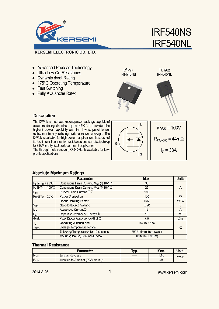 IRF540NS_8090693.PDF Datasheet