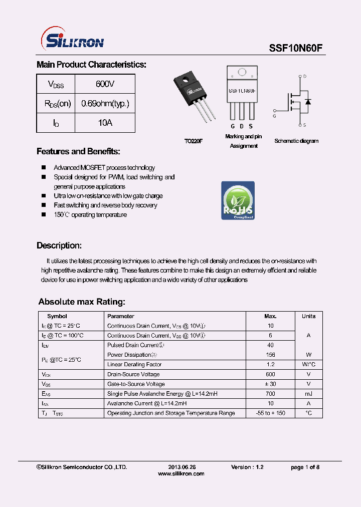 SSF10N60F_8095566.PDF Datasheet