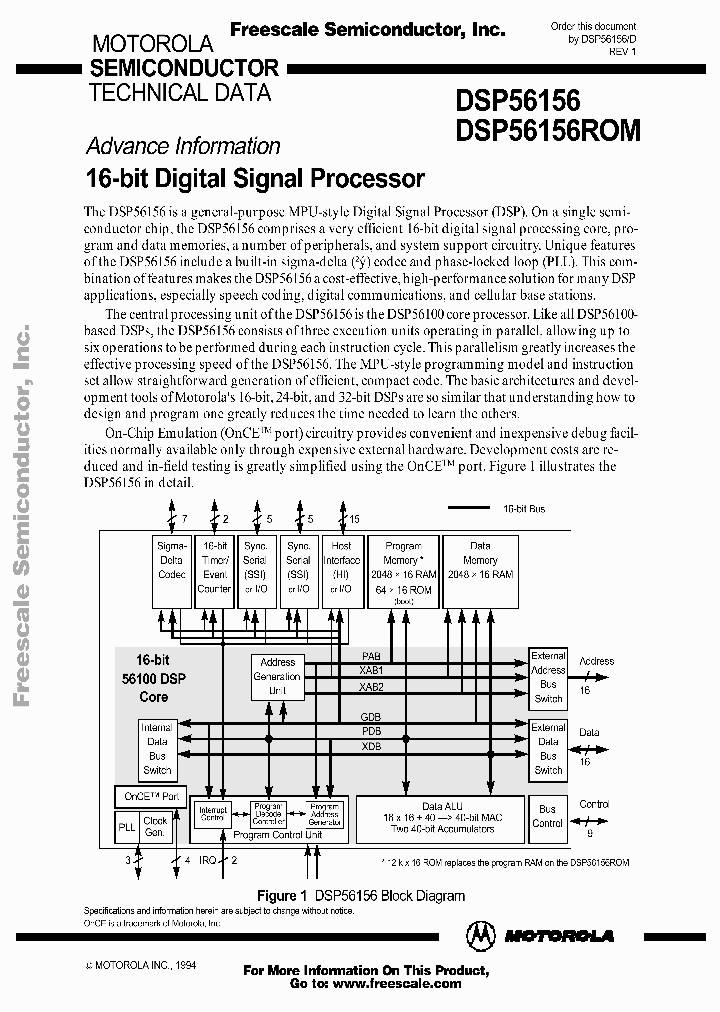DSP56156FE60_8098838.PDF Datasheet