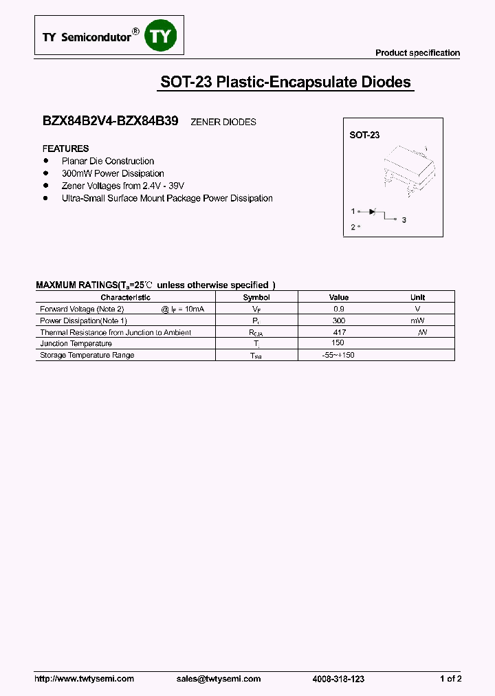 BZX84B10_8099893.PDF Datasheet
