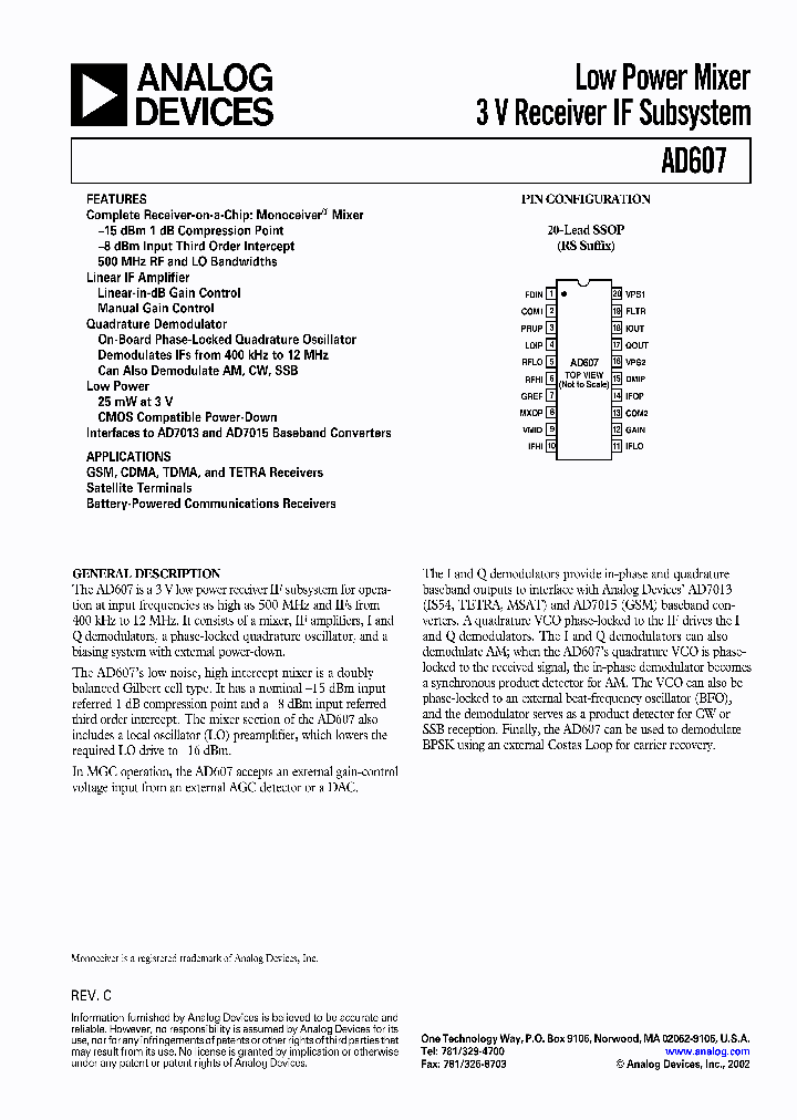AD607ARS_8107706.PDF Datasheet