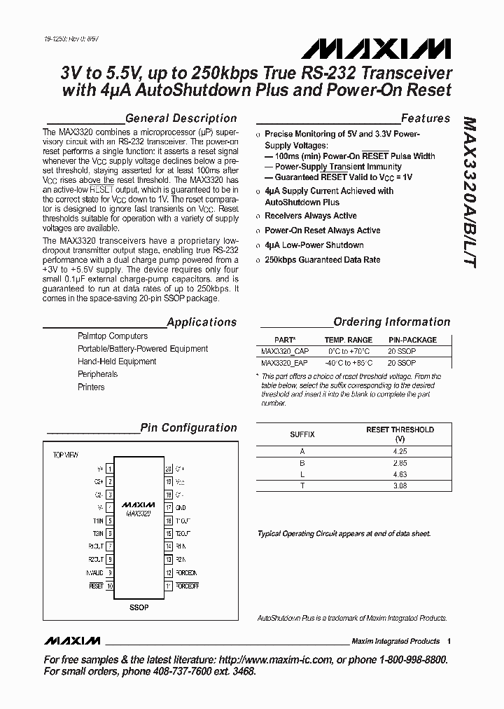 MAX3220ACAP_8110205.PDF Datasheet