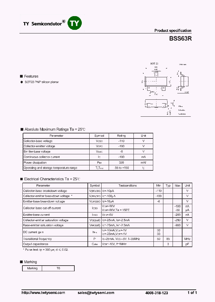 BSS63R_8113931.PDF Datasheet