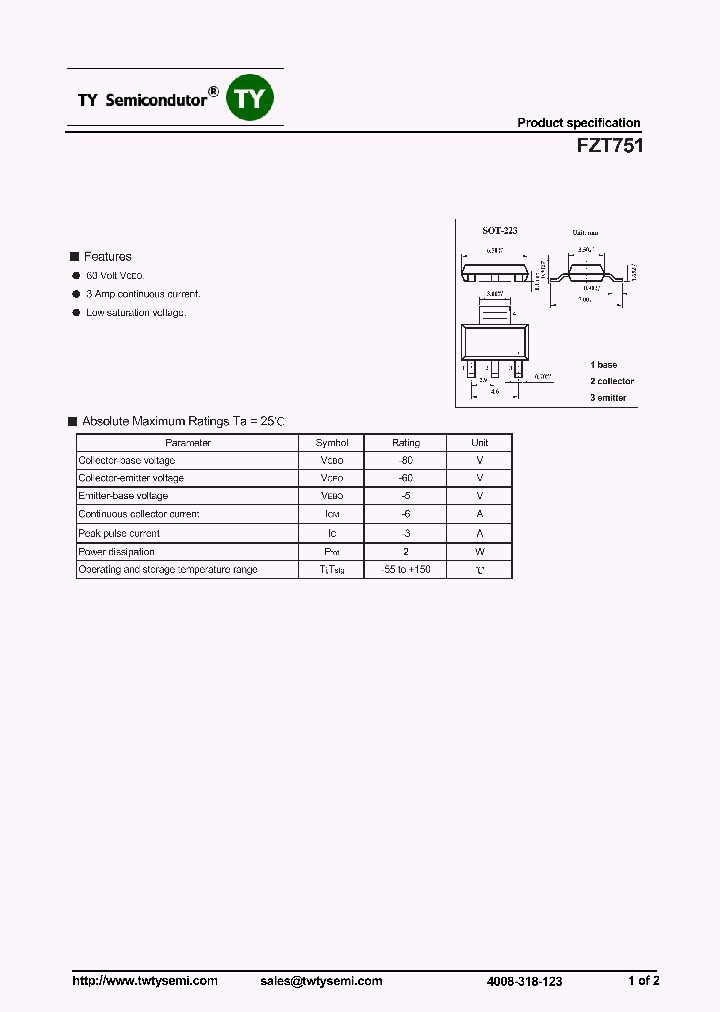 FZT751_8115961.PDF Datasheet